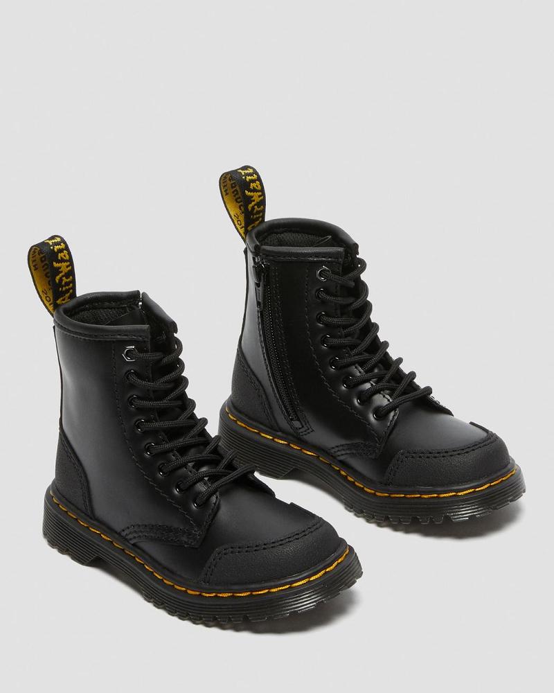 Botas Casuales Dr Martens Toddler 1460 Overlay Cuero Niños Negros | MX 157SGL